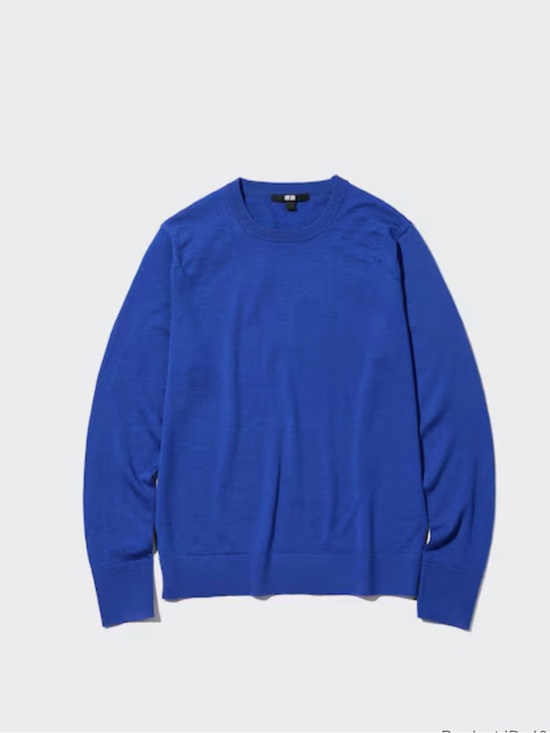 Uniqlo Sweaters - Uniqlo Extra Fine Merino Crewneck Sweater Blue Sz M